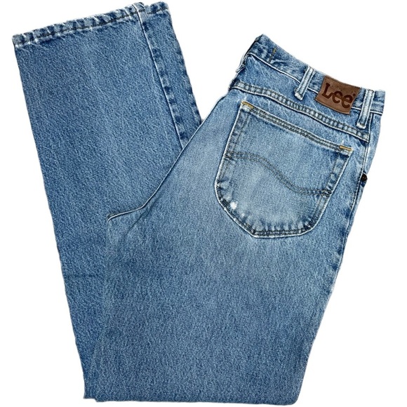 Vintage Lee Mens Jeans Regular fit straight leg high rise cotton jeans 34x32